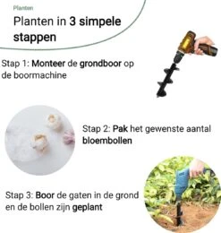 MaatWorkz - Grondboor - 25 CM - Boormachine - Bollenplanter - Moestuin - Palenboor - Boor - Tuin -Tuingereedschap 1138x1200