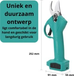 Merkloos Elektrische Snoeischaar - Professioneel - Accu Snoeischaar - 2 Accu's - Tuinieren - Tuinschaar - 30mm -Tuingereedschap 1165x1200 2
