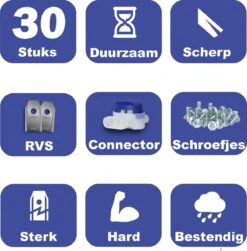Mesjes Voor Gardena Robotmaaier - Husqvarna Automower - 30st - RVS Coated - Plastic Box + CONNECTOR -Tuingereedschap 1180x1200