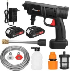 Merkloos Elektrische Accu-Hogedrukreiniger - 1.2mpa - Multifunctioneel Mondstuk - Draagbaar Oplaadbaar Snoerloos - Reinigingsspuitpistool - Met Rijke Accessoires - Voor Auto, Tuin, Terras, Raam - Zwart -Tuingereedschap 1189x1200 3