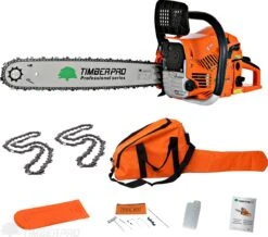 TIMBERPRO - Kettingzaag – Benzine - 62 Cc - Zwaardlengte 50 Cm - Transportzak - 2e Ketting -Tuingereedschap 1200x1059 1