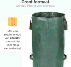 Goliving Tuinafvalzak - Set Van 2- Tuinafvalzakken Opvouwbaar - Tuinzak - Tuinafvalemmer - 2x 280 Liter - Groen -Tuingereedschap 1200x1136