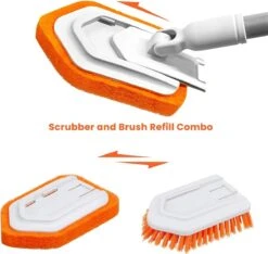 Merkloos Vloerschrobber - Bad Tegel Borstel Scrubber - Met 107cm Verstelbaar Lange - Voor Reiniging Badkamer Keuken Keramische Tegel - Oranje -Moederdag Cadeautje -Tuingereedschap 1200x1138 2