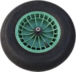 FORT 2PLy Kruiwagenwiel 400x100mm, Kunststof Velg, Kleur Groen, Luchtband -Tuingereedschap 1200x1138