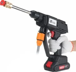 Merkloos Elektrische Accu-Hogedrukreiniger - 20Bar - Multifunctioneel Mondstuk - Draagbaar Oplaadbaar Snoerloos - Reinigingsspuitpistool - Met Rijke Accessoires - Voor Makita 18V-batterij - Voor Auto, Tuin, Terras, Raam (Zwart) -Tuingereedschap 1200x1140 1