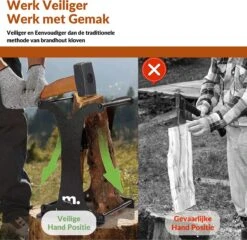 Miseru Houtklover – Zonder Bijl – No Axe – HANDMADE In Holland Houtsplijter – Houtkliever – Houtklover Voor Aanmaakhout – Ook Voor Stammen - Metaal -Tuingereedschap 1200x1168 5