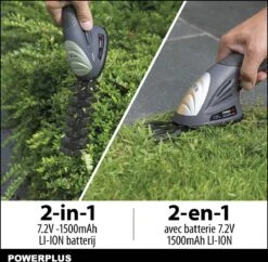Powerplus POWEG4500 Gras-/Heggenschaar Accu - 7.2V - Snoeien En Knippen - Zwaardlengte 83/120mm - Mesafstand 8mm - Incl. 1,5Ah Accu En Lader - Haagschaar Voor Tuinonderhoud -Tuingereedschap 1200x1177 2