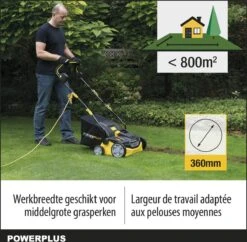 Powerplus POWXG7516 Elektrische Verticuteermachine - Mos Verwijderaar - 1800W - 360mm Maaibreedte- 45L Opvangbak - Incl. Gazonbeluchter/grasbeluchter -Tuingereedschap 1200x1177 4