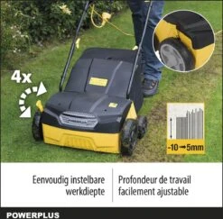 Powerplus POWXG7513 Elektrische Verticuteermachine - Mos Verwijderaar - 1400W - 320mm Maaibreedte - 45L Opvangbak - Incl. Gazonbeluchter/grasbeluchter -Tuingereedschap 1200x1180