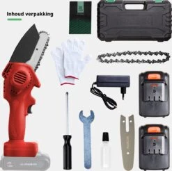 Mardin Mini Kettingzaag - Snoeizaag - Kettingzaag - Kettingzaag Electrisch Met 2 Accu - Inclusief Koffer - 1 Extra Accu - Rood -Tuingereedschap 1200x1193 7