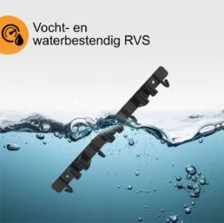 Volcan Bezemhouder - Bezem Ophangsysteem Tuingereedschap - Gereedschapshouder - Zelfklevend - 3M Tape - 3 Houders 4 Haken - RVS Zwart -Tuingereedschap 1200x1196 6