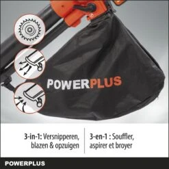 Powerplus Dual Power POWDPG75270 Bladblazer - Bladzuiger En -versnipperaar - Brushless - Blazen - Zuigen - Versnipperen - Excl. Accu En Lader - Incl. Opvangzak 45L -Tuingereedschap 1200x1200 100