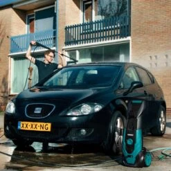 VONROC Hogedrukreiniger V18-2 1800W – 140 Bar – 420 L/h – Incl. 8m Slang, Geïntegreerde Reinigingsmiddelen Tank, Terrasreiniger, Spuitstukken En Accessoires -Tuingereedschap 1200x1200 128