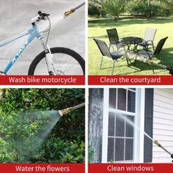 Merkloos Elektrische Accu-Hogedrukreiniger - 1.2mpa - Multifunctioneel Mondstuk - Draagbaar Oplaadbaar Snoerloos - Reinigingsspuitpistool - Met Rijke Accessoires - Voor Auto, Tuin, Terras, Raam - Zwart -Tuingereedschap 1200x1200 164