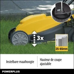 Powerplus POWXG6212T Elektrische Grasmaaier - Grasmachine Voor Kleine En Middelgrote Tuin - 1300W - Maaibreedte 320mm - Verstelbare Maaihoogte - 30L Opvangbak - Incl. Grastrimmer 250W -Tuingereedschap 1200x1200 336