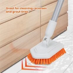 Merkloos Vloerschrobber - Bad Tegel Borstel Scrubber - Met 107cm Verstelbaar Lange - Voor Reiniging Badkamer Keuken Keramische Tegel - Oranje -Moederdag Cadeautje -Tuingereedschap 1200x1200 546
