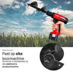 MaatWorkz - Grondboor - 25 CM - Boormachine - Bollenplanter - Moestuin - Palenboor - Boor - Tuin -Tuingereedschap 1200x1200 551