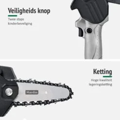 Mardin Mini Kettingzaag - Snoeizaag - Kettingzaag - Kettingzaag Electrisch Met 2 Accu - Inclusief Koffer - 1 Extra Accu - Grijs -Tuingereedschap 1200x1200 613