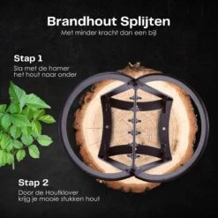 Flowkey® Houtklover - Houtsplijter Bijl - Houtkliever Kloofwig Gietijzer - Voor Hout & Aanmaakhout - Inclusief Gratis Hamer -Tuingereedschap 1200x1200 624