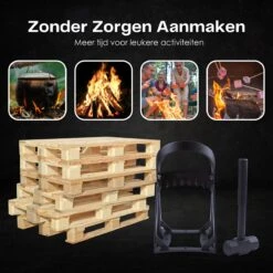 Flowkey® Houtklover - Houtsplijter Bijl - Houtkliever Kloofwig Gietijzer - Voor Hout & Aanmaakhout - Inclusief Gratis Hamer -Tuingereedschap 1200x1200 627