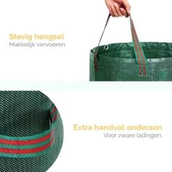 Goliving Tuinafvalzak - Set Van 2- Tuinafvalzakken Opvouwbaar - Tuinzak - Tuinafvalemmer - 2x 280 Liter - Groen -Tuingereedschap 1200x1200 74