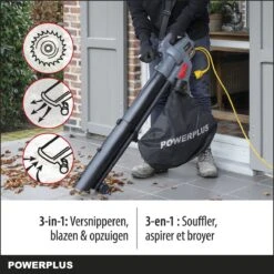 Powerplus POWEG9013 Elektrische Bladblazer - Bladzuiger En -versnipperaar - 3300W - Blazen - Zuigen - Versnipperen - Incl. 40L Opvangzak -Tuingereedschap 1200x1200 78