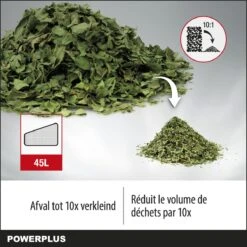 Powerplus POWEG9013 Elektrische Bladblazer - Bladzuiger En -versnipperaar - 3300W - Blazen - Zuigen - Versnipperen - Incl. 40L Opvangzak -Tuingereedschap 1200x1200 79