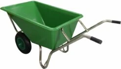 Kruiwagen Met Dubbel Luchtwiel Stal Eco Groen 160 Liter -Tuingereedschap 1200x681
