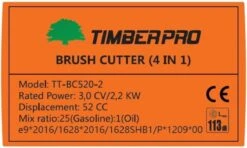 TIMBERPRO – 2in1 - Bosmaaier - Kantenmaaier - Benzine - 52 Cc - Draad En Mes - 3,0 PK -Tuingereedschap 1200x721 5