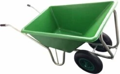 Kruiwagen Met Dubbel Luchtwiel Stal Eco Groen 160 Liter -Tuingereedschap 1200x741