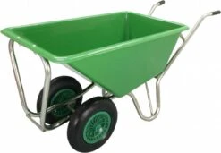 Kruiwagen Met Dubbel Luchtwiel Stal Eco Groen 160 Liter -Tuingereedschap 1200x833