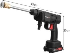 Merkloos Elektrische Accu-Hogedrukreiniger - 1.2mpa - Multifunctioneel Mondstuk - Draagbaar Oplaadbaar Snoerloos - Reinigingsspuitpistool - Met Rijke Accessoires - Voor Auto, Tuin, Terras, Raam - Zwart -Tuingereedschap 1200x899 2