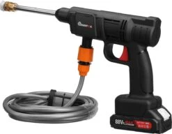 Merkloos Elektrische Accu-Hogedrukreiniger - 1.2mpa - Multifunctioneel Mondstuk - Draagbaar Oplaadbaar Snoerloos - Reinigingsspuitpistool - Met Rijke Accessoires - Voor Auto, Tuin, Terras, Raam - Zwart -Tuingereedschap 1200x935 2