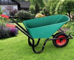 Gardebruk Kruiwagen 100 L - Kunststof Kuip – Tot 150KG Groen -Tuingereedschap 1200x972