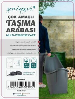 Kruiwagen Met Wielen Antraciet Tuintrolley Shoppingkar Bolderkar Max 50kg -Tuingereedschap 907x1200