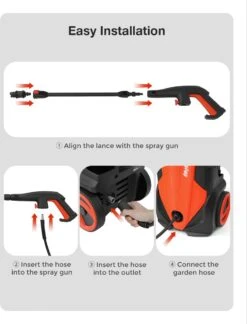 Merkloos Home Hogedrukreiniger - 2100W - 165 Bar - Met Verstelbare Nozzles Slanghaspel 5m Netsnoer 10m Slang - Voor Reiniging Huis Auto Tuin -Tuingereedschap 914x1200 1