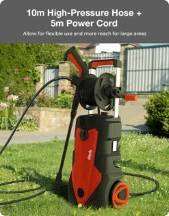 Merkloos Home Hogedrukreiniger - 2100W - 165 Bar - Met Verstelbare Nozzles Slanghaspel 5m Netsnoer 10m Slang - Voor Reiniging Huis Auto Tuin -Tuingereedschap 939x1200 4